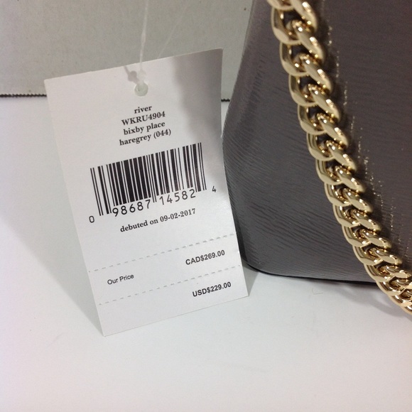 Kate Spade Grey Purse w/ detachable strap - Picture 5 of 8